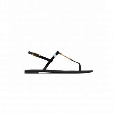 YSL  PATENT LEATHER CASSANDRA SANDALS 659817B8IKK1000